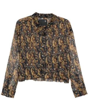 R13 Paisley Bubble Shirt - Brown