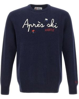 MC2 Saint Barth Heron Crewneck Knit Sweater - Blue