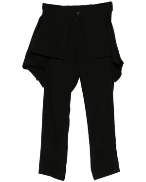 Limi Feu Pantalones Drapeados A Capas - Negro