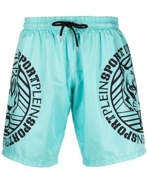 Philipp Plein Tiger Logo-Print Swim Trunks - Green