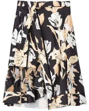3.1 Phillip Lim Floral-Print Ruffled Skirt - Black