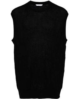 Helmut Lang Intarsia-Knit Crew-Neck Vest - Black