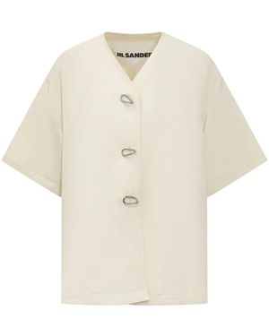 Jil Sander ボタン ジャケット - ホワイト