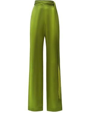 ‎Taller Marmo Verdi Silk Fringe Trousers - Green