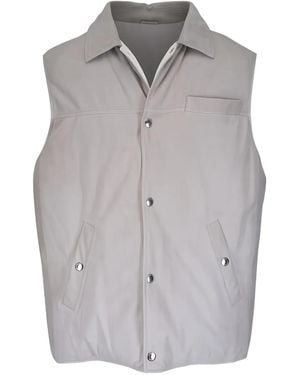 Brunello Cucinelli Padded Leather Vest - Natural