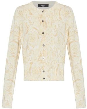 Versace Gemusterter Cardigan - Weiß