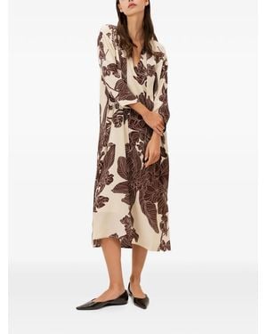 Psophia Vestido Midi Orient Contour - Neutro