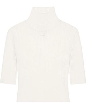 Courreges Logo-Detail Cropped Jumper - White