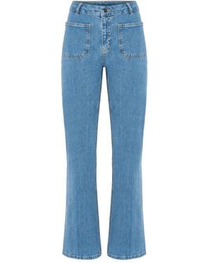 Vanessa Bruno Dompay Patch-Pocket Flared Jeans - Blue