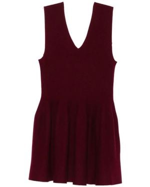 Lisa Yang V-Neck Mini Dress - Red