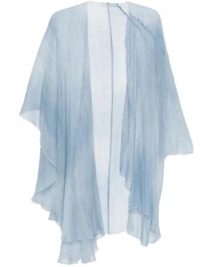 Ermanno Scervino Cape En Velours À Ourlet Asymétrique - Blue
