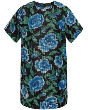 KENZO Peonies ミニドレス - ブルー