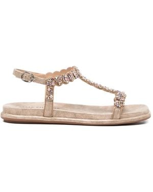 Alma En Pena. Crystal-Embellished Sandals - White