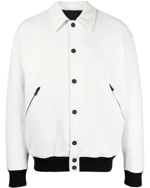 Kiton Contrasting-Detail Bomber Jacket - White