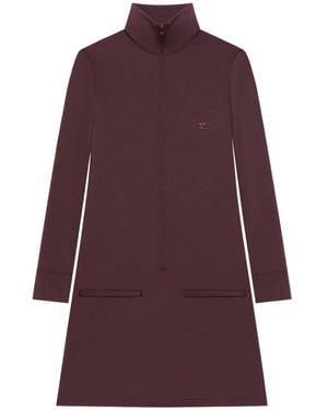 Courreges Zipped Long-Sleeved Mini Dress - Purple