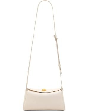 Ami Paris Mini Carrousel Leather Ccross Body Bag - Blanc