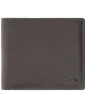 Paul & Shark Leather Bi-Fold Wallet - Grey