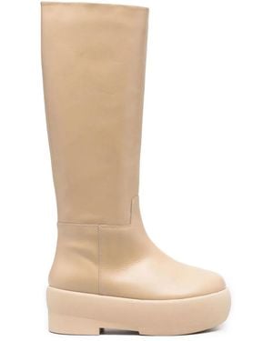 Gia Borghini Chunky Sole Tubolar Boot Shoes - White