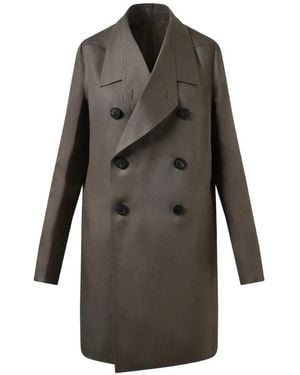 Rick Owens Abrigo Officer Con Doble Botonadura - Gris