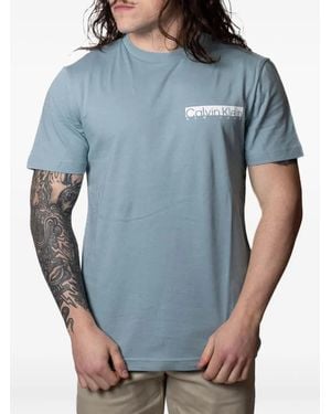 Calvin Klein Logo-Print T-Shirt - Blue