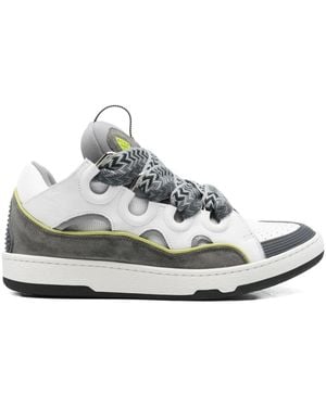 Lanvin Curb Leather Trainers - White