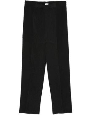 Issey Miyake Plissé-Effect Cropped Trousers - Black