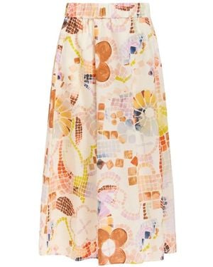 Marie Oliver Sasha Mosaic-Print Skirt - White