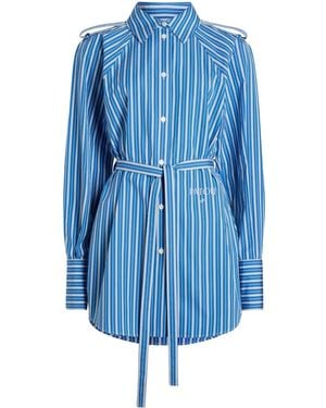 Patou Striped Mini Shirt Dress - Blue