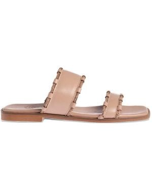 Marietta Chrousala Archontia Woven-Trim Sandals - Pink