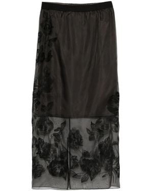 Liviana Conti フローラルスカート - ブラック