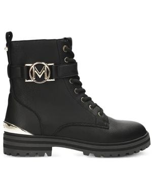 Mexx Logo-Plaque Lace-Up Ankle Boots - Black