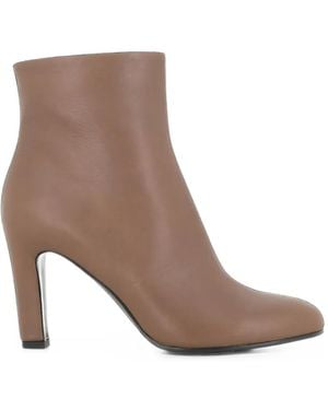 Roberto Del Carlo Side-Zip Leather Ankle Boots - Brown
