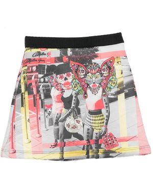 The Artistylist Graphic-Print Silk Mini Skirt - Red