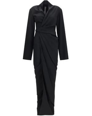 Rick Owens Draped Wrap-Style Maxi Dress - Black