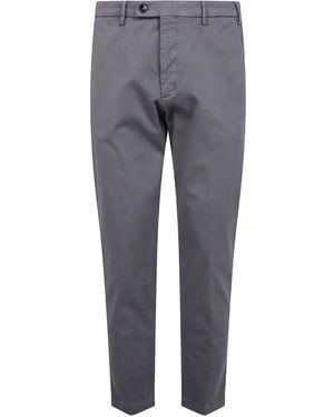 Michael Coal Cotton Twill Trousers - Grey
