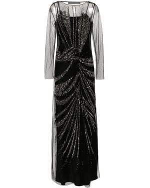 Alberta Ferretti Abito Da Sera Con Paillettes - Nero