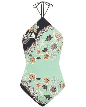 Roberto Cavalli Floral-Print Halterneck Bodysuit - Blue