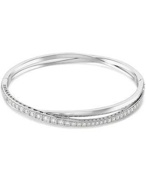 Swarovski Hyperbola Crossover Crystal-Embellished Bangle - White