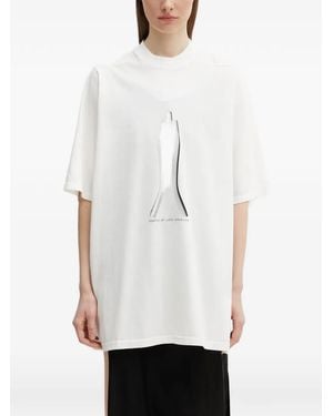 Rick Owens Graphic-Print Oversized T-Shirt - White