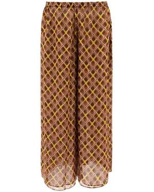 Bode Pantaloni Con Stampa - Marrone
