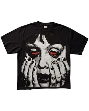 ALL HUMAN Distressed graphic-print T-shirt - Schwarz