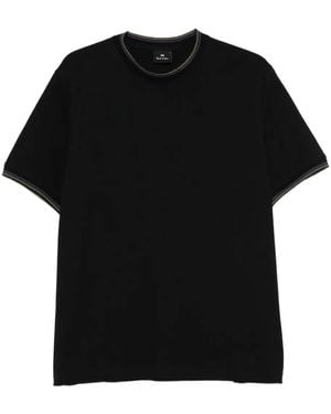 Paul Smith T-Shirt mit gestreiftem Besatz - Schwarz