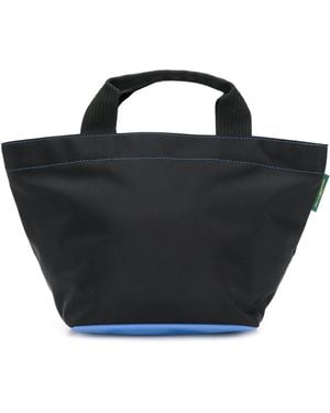 Herve Chapelier Contrast Stitch Small Tote Bag - Black