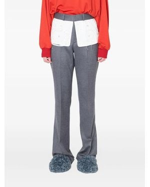 Kolor Embroidered-Panel Pants - Gray