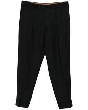 Berwich Chiaia Pleated Cuffed Trousers - Black