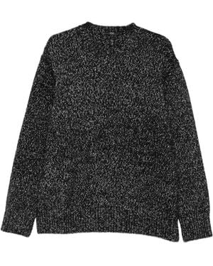 Hōsio Marl-Knit Crew-Neck Sweater - Black