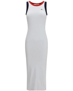 Fiorucci Ribbed Angels-Patch Midi Dress - White