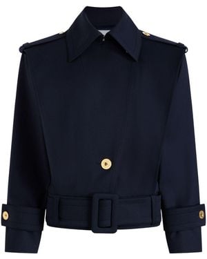 Patou Belted Wool Jacket - Blue