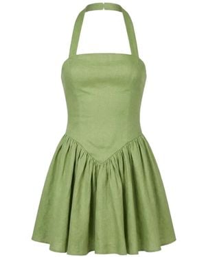 Nicholas Amalie Halter-Neck Mini Dress - Green