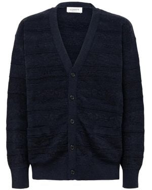 Laneus Cardigan Con Effetto Jacquard - Blu